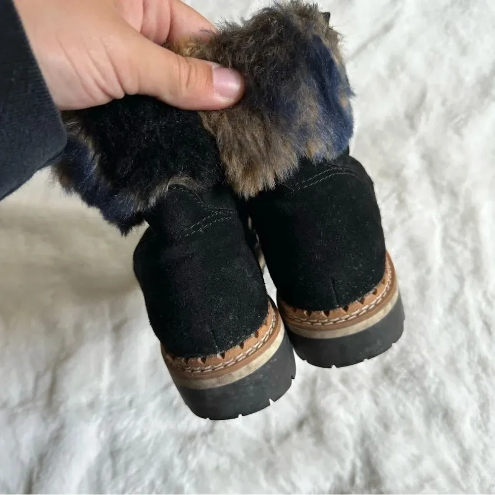 Sam Edelman Women’s Bronte Suede & Faux Fur Booties Size 7.5